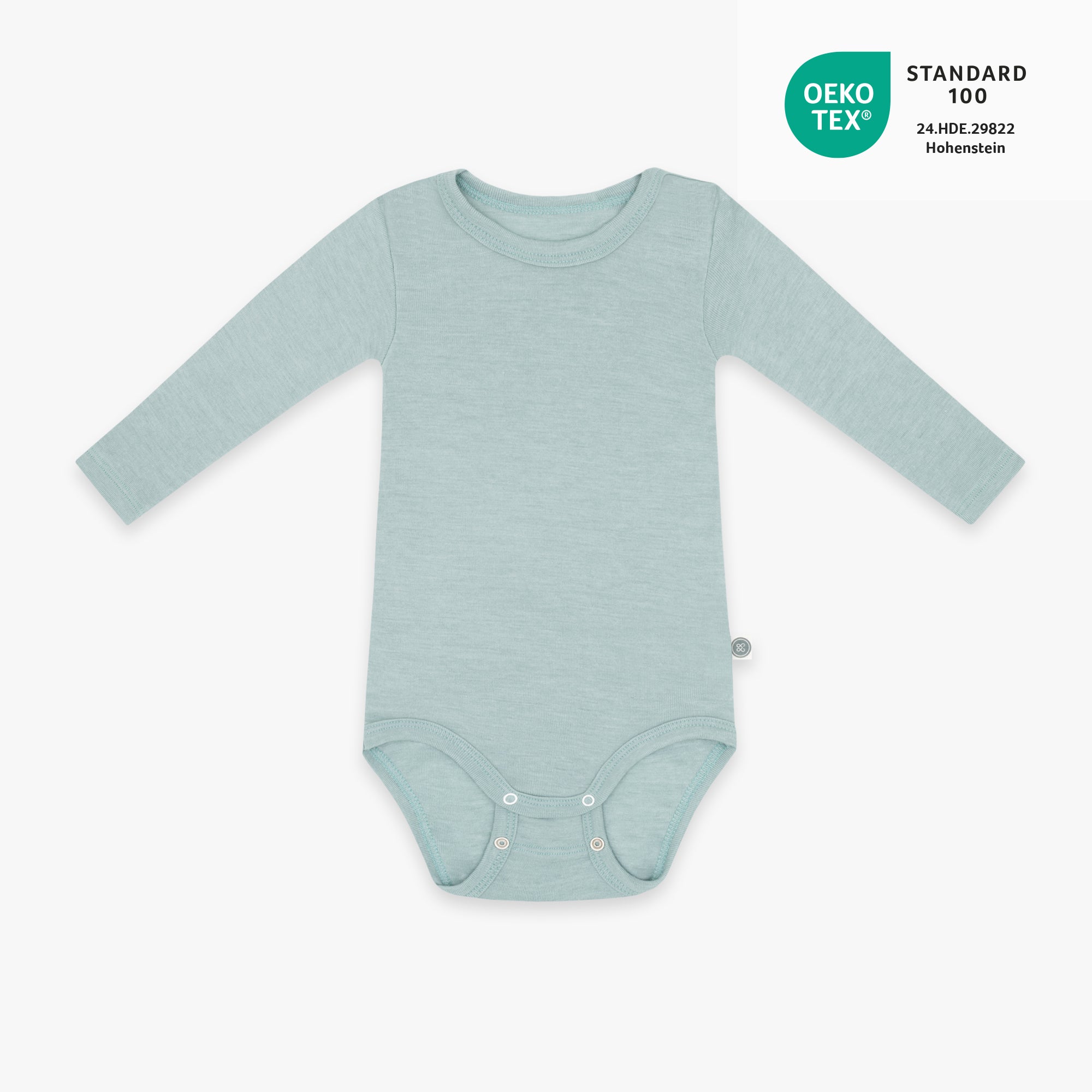Wol/zijde romper met lange mouwen | Essential Mint