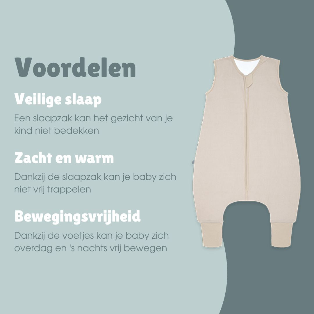 Slaapzak met voetjes 1.0 TOG | Essential Beige