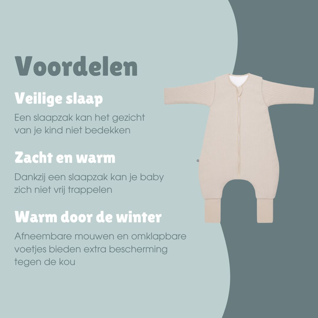 Slaapzak met voetjes en mouwen 3.5 TOG | Essential Beige