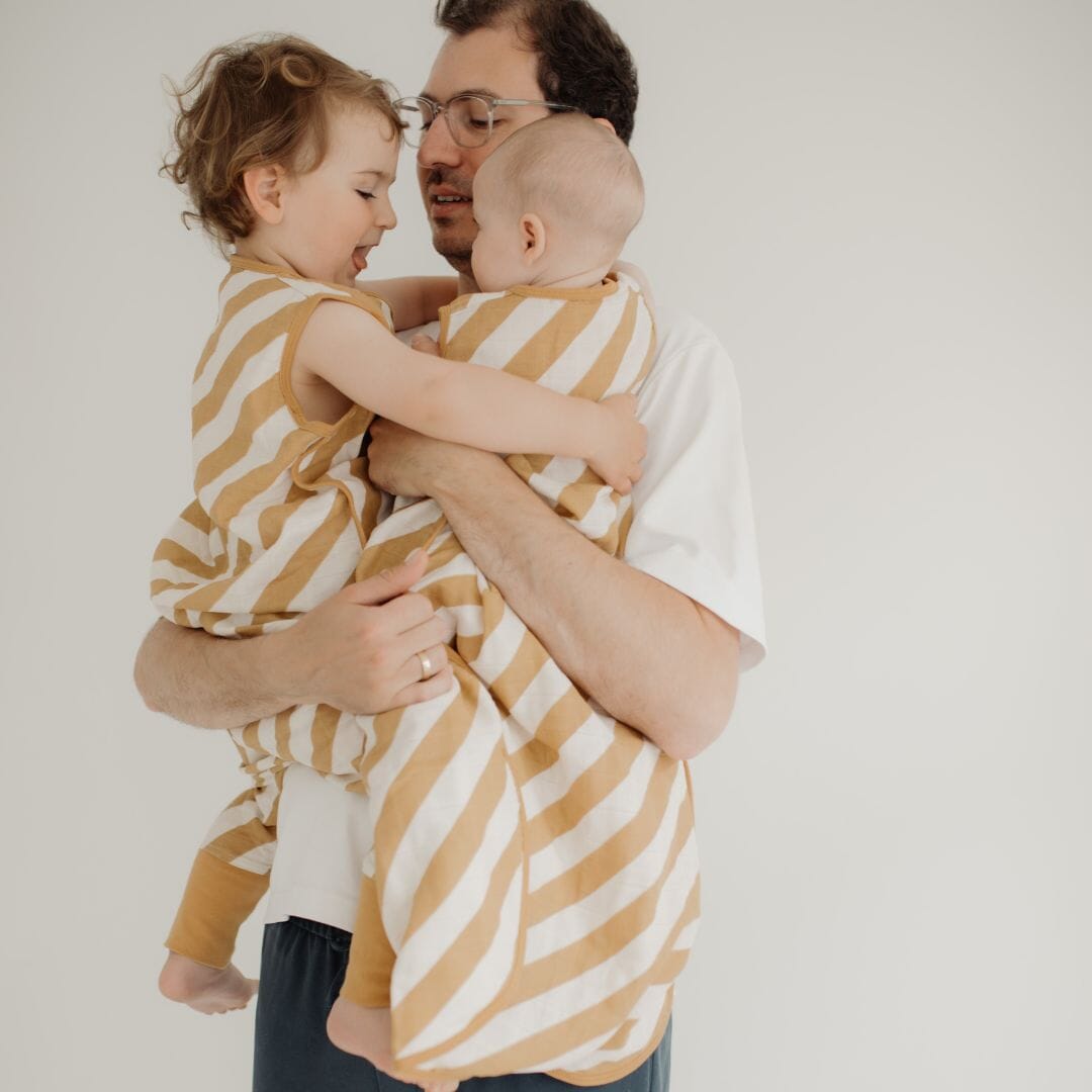 Mousseline slaapzak 0.5 TOG | Strepen Geel