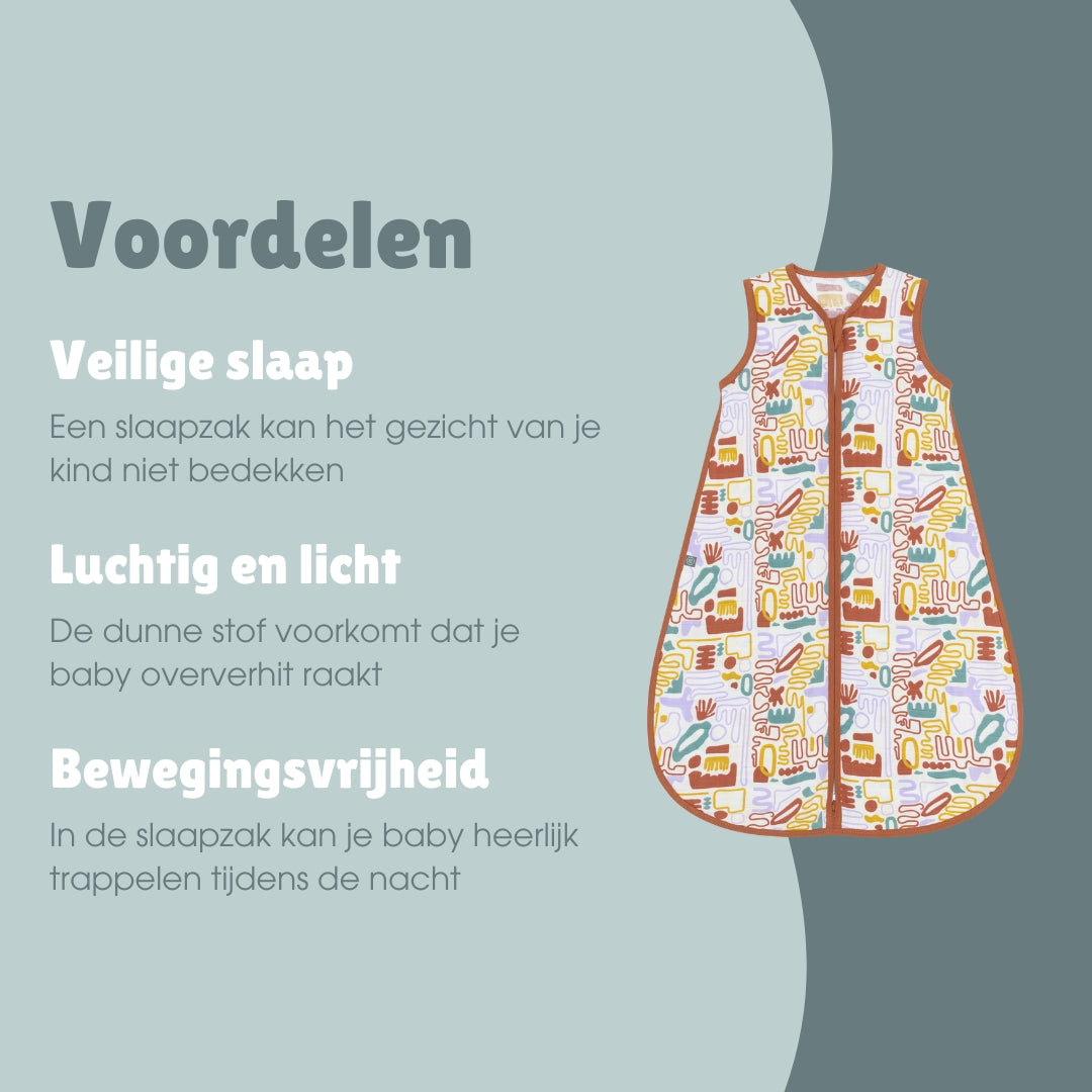 Mousseline slaapzak 0.5 TOG | Bonte Vormen