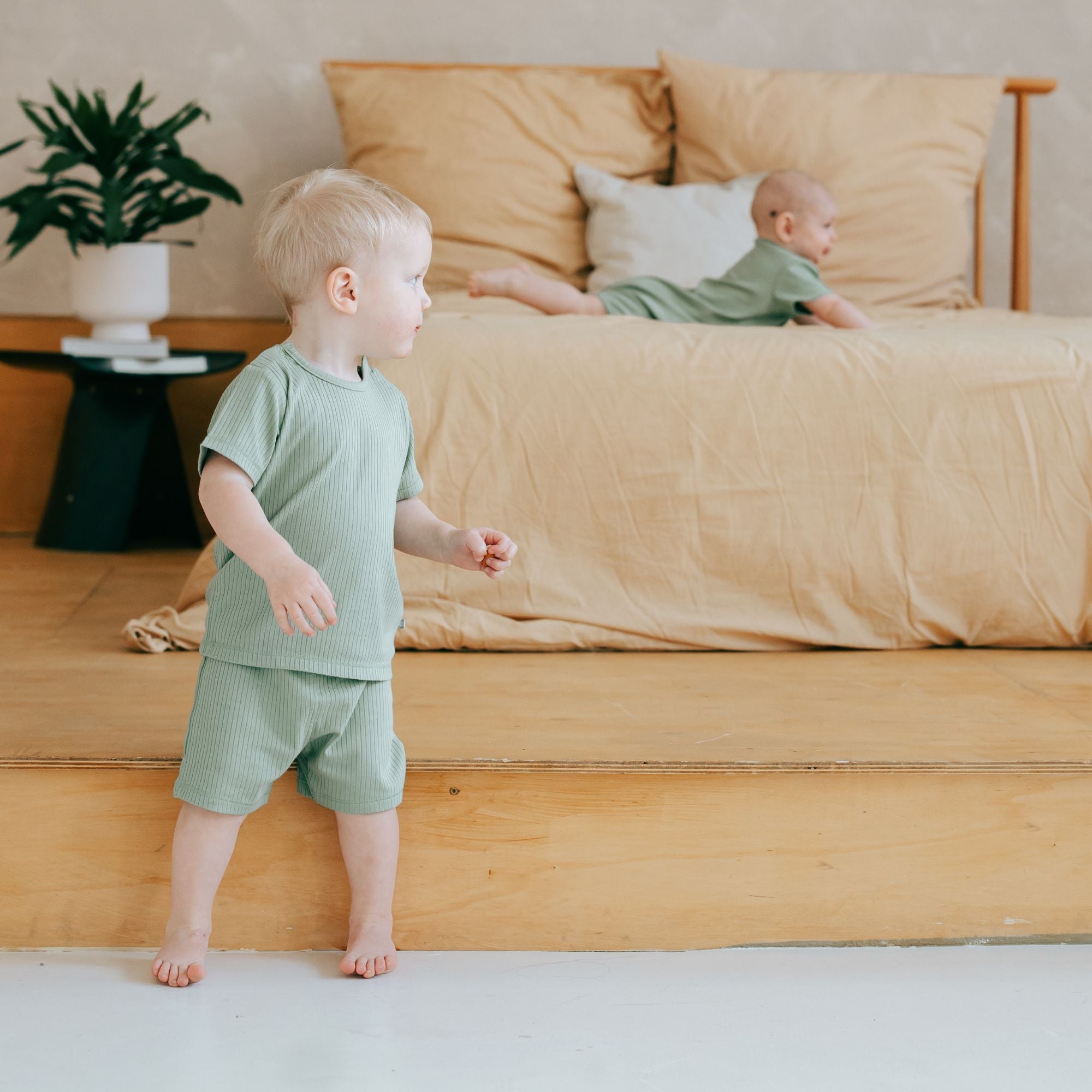 Pyjama kort 2-delig | Essential Groen