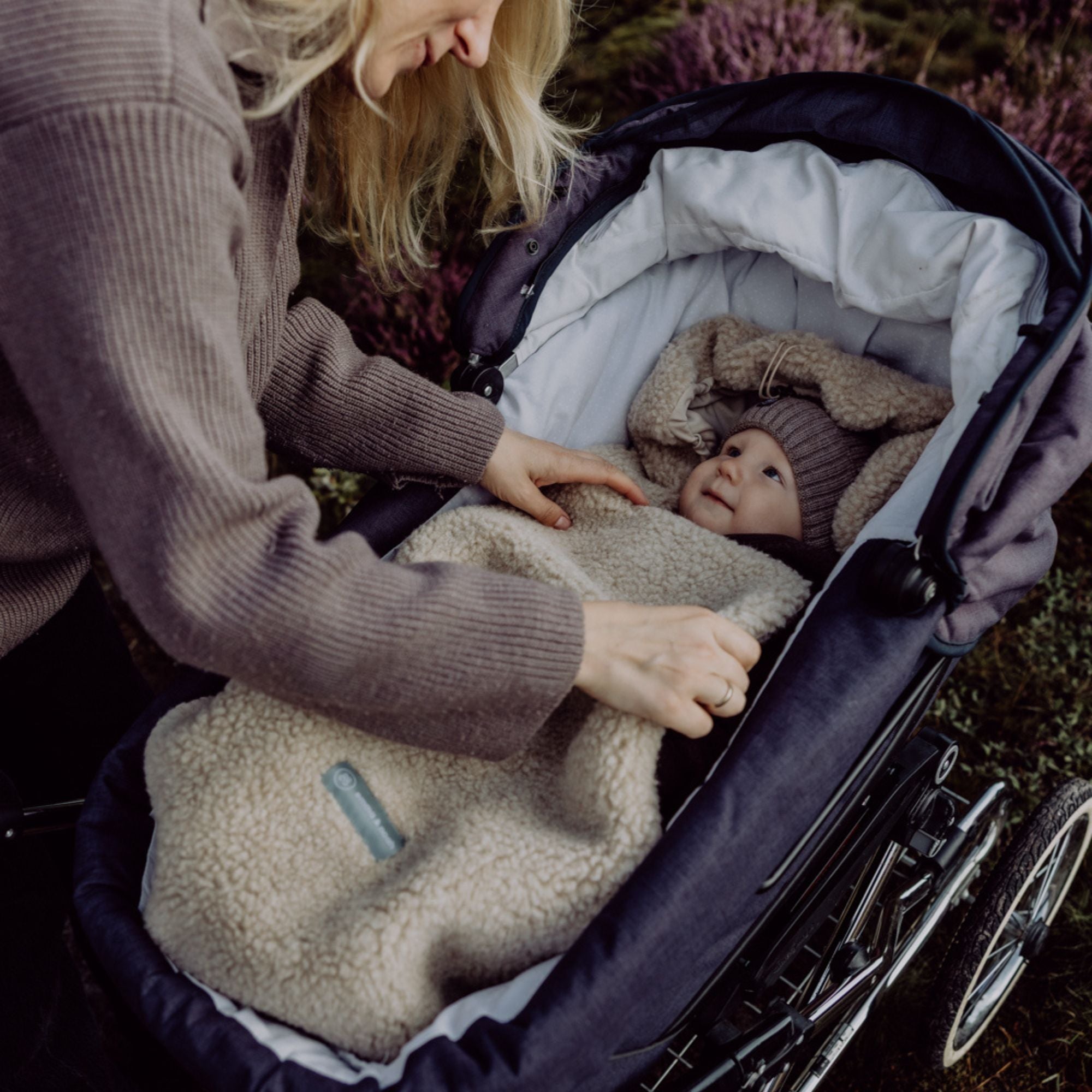 Merinowollen teddy voetenzak | Essential Taupe